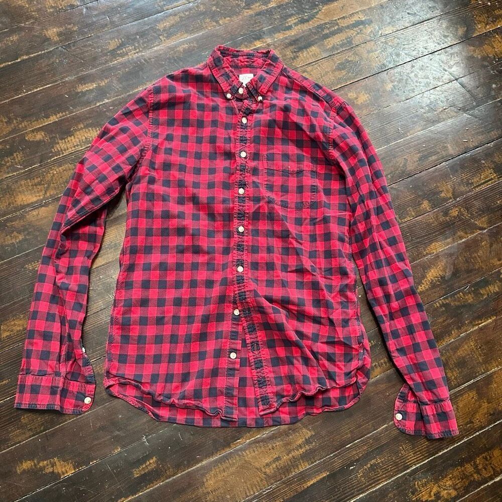 J Crew buffalo plaid button down MT business casual shirt